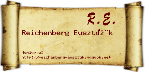 Reichenberg Euszták névjegykártya